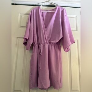 Lavender V-Neck Dress
